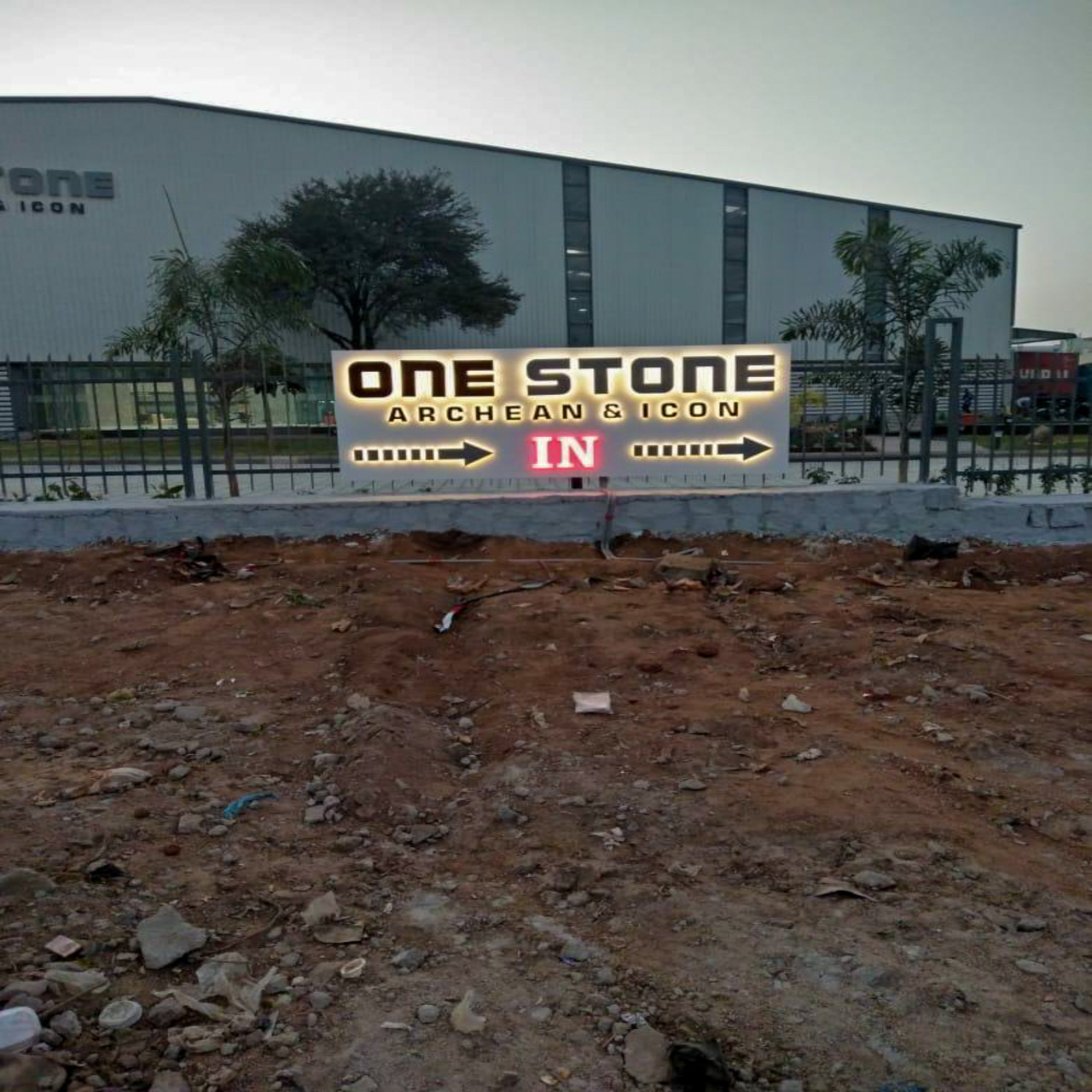 3D Acrylic LED Sign Board installed for a retail shop in Hyderabad at night."